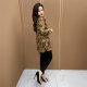 Spring and Autumn loose casual air cotton fashionable mid-length shirt large size loose floral elastic windbreaker jacket
