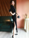 Black velvet cheongsam sexy long women's autumn and winter long-sleeved retro Chinese style modified dress for daily wear