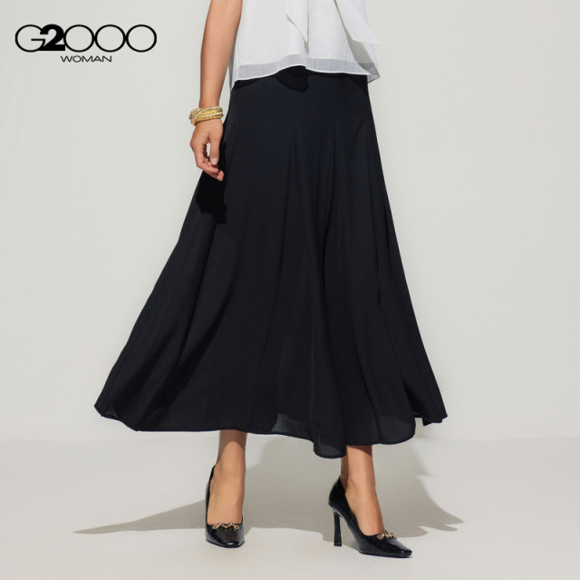 G2000 women's SS25 casual and versatile rubber waist trumpet skirt
