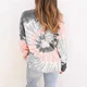 European and American cross-border exports spring and autumn trendy women's long-sleeved round neck loose T-shirt tops oversized tie-dye pullover
