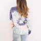 European and American cross-border exports spring and autumn trendy women's long-sleeved round neck loose T-shirt tops oversized tie-dye pullover