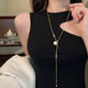 
2025 Hot Style High-end Long Necklace Women's Light Luxury Niche Accessory Geometric Sweater Chain Autumn and Winter Clothing Accessories Trend