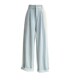 Light blue striped jeans texture straight-leg casual pants for women in spring and summer loose high waist narrow wide-leg floor pants