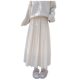 White fairy skirt lace skirt cake skirt autumn 2024 new temperament high waist A-line long skirt winter