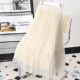 Mesh beaded skirt for women with pleated skirts for high waist mid-length A-line spring and summer two sides of spliced ​​long skirt