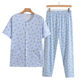 Middle-aged and elderly mothers pure cotton short-sleeved cardigan high-waisted trousers plus fat large size cardigan air-conditioning shirt summer pajamas set