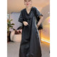 Extra large size 300Jin [Jin equals 0.5 kg] Fashionable casual loose dress for women in summer lazy style V-neck short-sleeved T-shirt mid-length skirt trendy