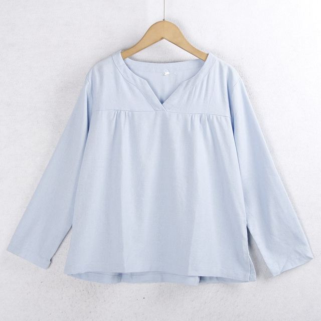 5125 linen shirt, new spring solid color loose lady fashionable and versatile slim and breathable long-sleeved shirt for women
