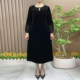 New autumn velvet dress loose and slim high-end age-reducing temperament large-size new Chinese over-knee skirt