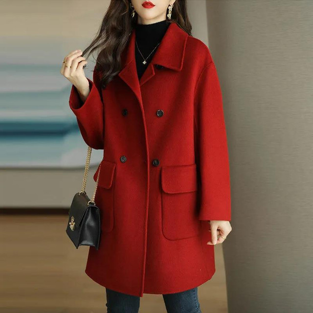 Women's 2025 autumn and winter new style small loose thickened mid-length temperament fashionable and warm coat