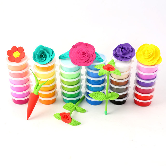 Ultra-light clay, safe, toxic and colorless clay, children's space clay plasticine 24 colors 36 colors boxed set clay toys