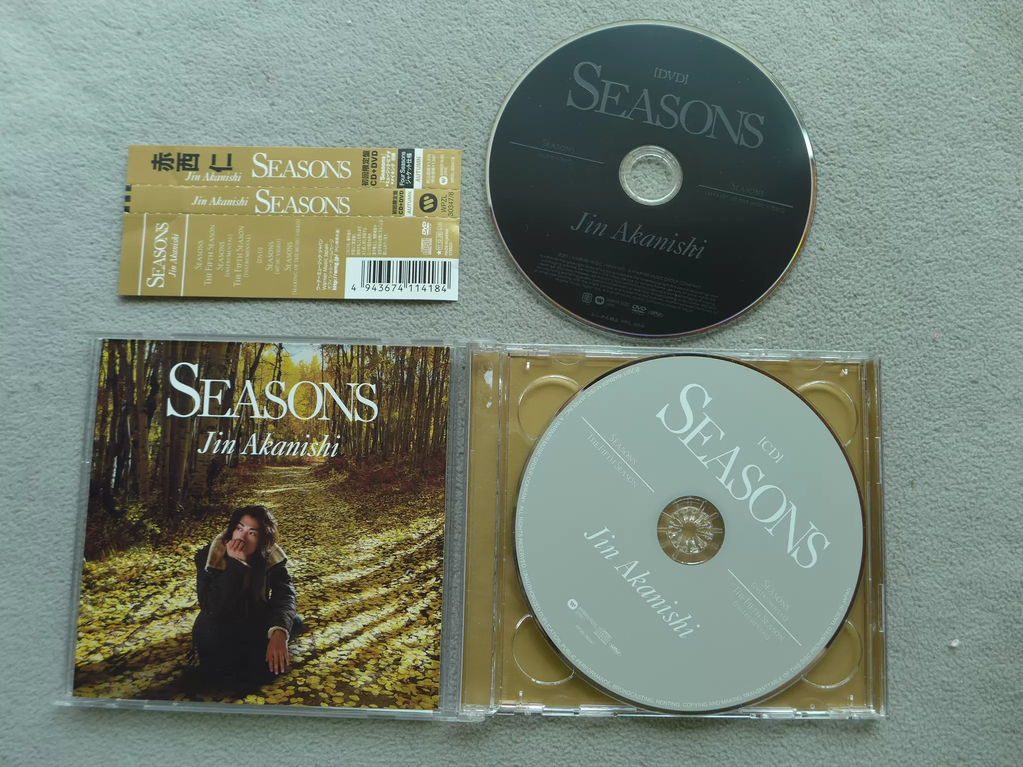 正版CD+DVD 流行男歌手赤西仁JIN AKANISHI Seasons 带侧标