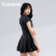 TOSWIM skirt conjoined swimsuit female summer swimwear high -waisted swimwear swimwear showing thin covered sunscreen vacation
