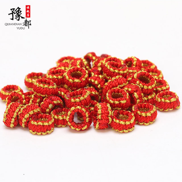 Handmade hand rope tail button fixed buckle flat knot large hole bead telescopic coil button spacer DIY hand rope accessories
