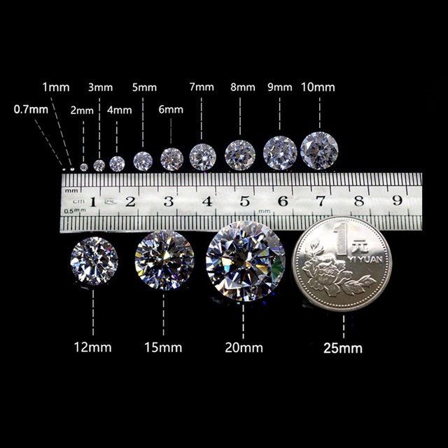 5A round white zircon bare stone crushed diamond inlay pointed bottom diamond replenishment jewelry micro-set wax inlay micro-set CZ transparent stone