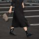 sdeer San Dior 2025 elegant high waist lace-up pleated A-line umbrella skirt S24181104