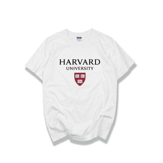 Harvard University Harvard University Short -sleeved T -shirt School uniforms in summer round collar cotton couple cultural shirts