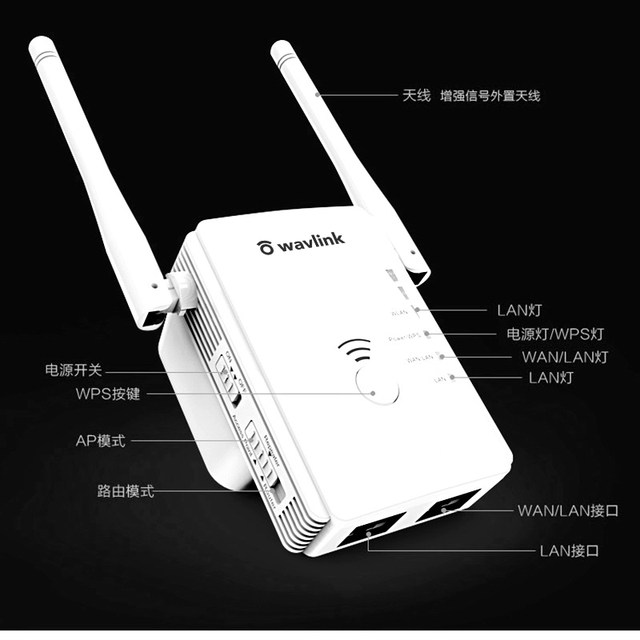 Ruin wifi amplifier home mini wireless router wall relay ap signal ...