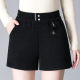 Autumn and winter thickened velvet shorts for women, elastic high-waisted, large size, loose, slimming and obese MM outer wear bottoming middle-aged mom pants