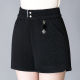 Autumn and winter thickened velvet shorts for women, elastic high-waisted, large size, loose, slimming and obese MM outer wear bottoming middle-aged mom pants