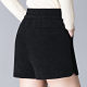 Autumn and winter thickened velvet shorts for women, elastic high-waisted, large size, loose, slimming and obese MM outer wear bottoming middle-aged mom pants