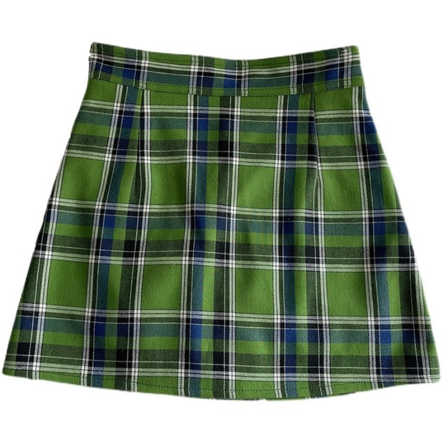 Plaid skirt for women 2025 spring and summer new fashionable and versatile high-waisted slim A-skirt high-quality hip-cover short skirt
