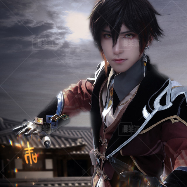 Original God cos Rock Prince Morax Zhongli cosplay anime game server two-dimensional c server full set in stock