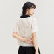 D.SIGN contrasting lapel printed shirt for women 2025 summer new puff sleeve loose age-reducing small shirt