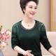Middle-aged and elderly women's clothing plus fat and plus size mother-in-law wool bottoming shirt 40-50 years old temperament fat mother plus size spring and autumn clothing
