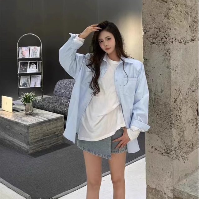Korean Dongdaemun fashionable age-reducing cartoon printed plus velvet shirt jacket for women loose casual autumn and winter layered tops