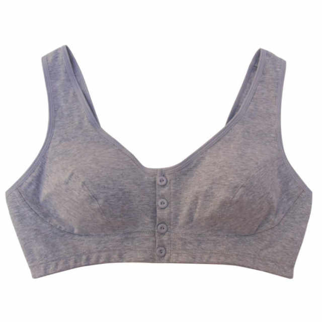 Mom underwear middle-aged and elderly buckle sports bra for women without steel ring pure cotton large size wide shoulder strap vest gathering bra