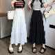 2024 spring and summer new pleated skirt for women with high waist versatile A-line skirt covering hips and making a slim fairy long skirt
