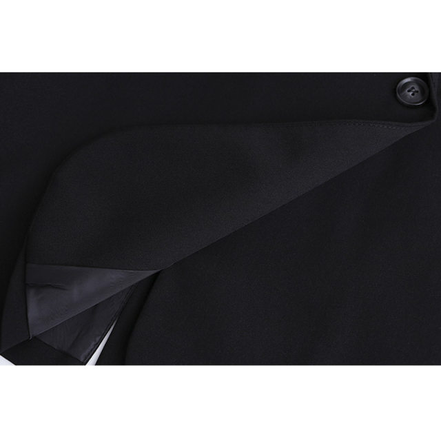Large -size women's black temperament suit, fat sister, two capsules, British style, commute, casual suit loose version
