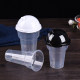 Mingxing 90 caliber new plastic cup cover disposable milk tea cup panda cover straight cover without baffle cover connected cover