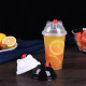Mingxing 90 caliber new plastic cup cover disposable milk tea cup panda cover straight cover without baffle cover connected cover