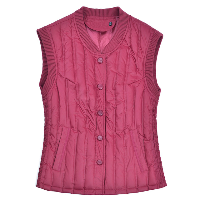 Hengyuanxiang Group Caiyang middle-aged and elderly women's down vest, medium-length vest, mother's thermal clothing, waistcoat, inner vest