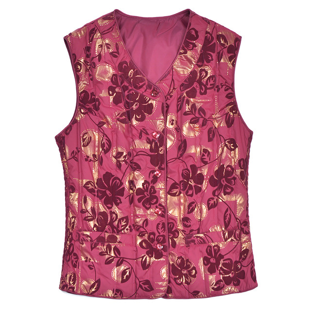 Hengyuanxiang Group Caiyang middle-aged and elderly women's down vest women's overcoat mother's waistcoat liner grandma's vest vest