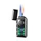 High-end intelligent voice-activated dual-fire lighter with creative 4 types of induction inflatable power display and engraved gift for boyfriend