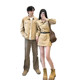 Niche design couple outfit spring and autumn 2025 Korean version long-sleeved shirt women's dress French dress one skirt one fashion