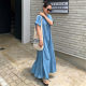 Loose large size dress over knee long T -shirt skirt Academy of temperament, thin short -sleeved round neck doll skirt