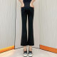 Summer and autumn thin side stripes slim straight cut trousers for women shark pants slim and versatile outside wear Barbie pants trendy
