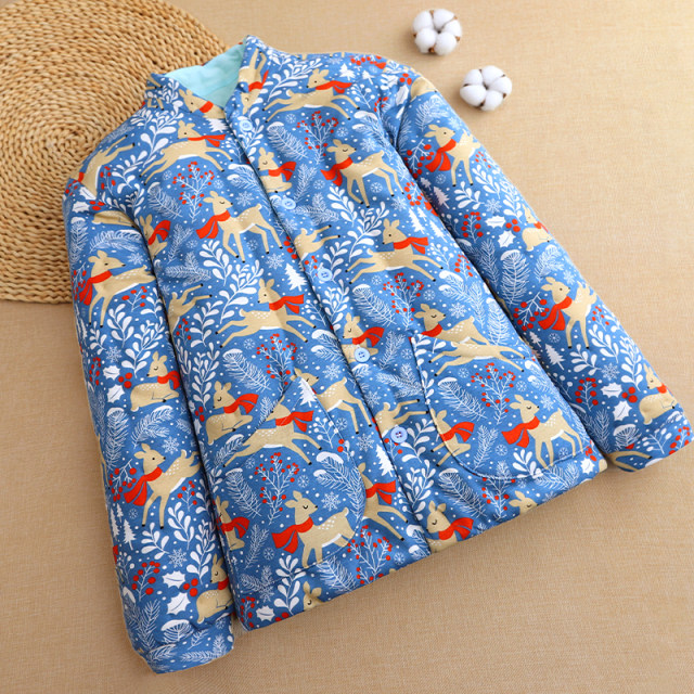Pure handmade cotton cotton coat for women, mother thickened and warm cotton jacket for winter and cold, wearing cotton coat for winter