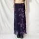 WEEKEEP niche retro style purple plant flower print mesh skirt loose straight slim long skirt