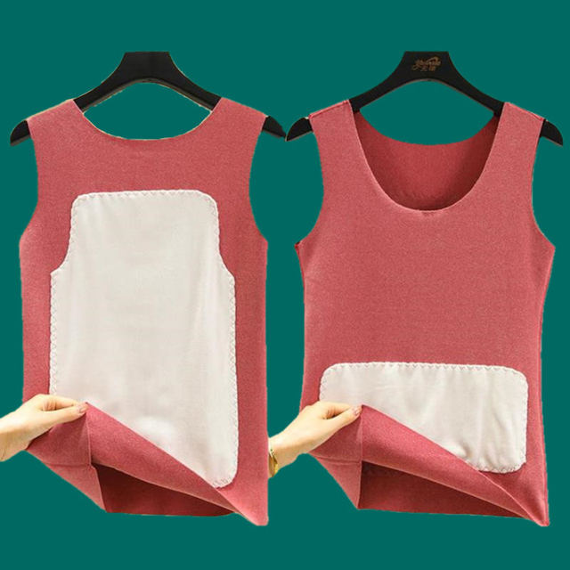 Waist protection and belly protection, double-sided German velvet heating vest, seamless inner layer, women's autumn and winter velvet suspender slim-fitting bottoming shirt