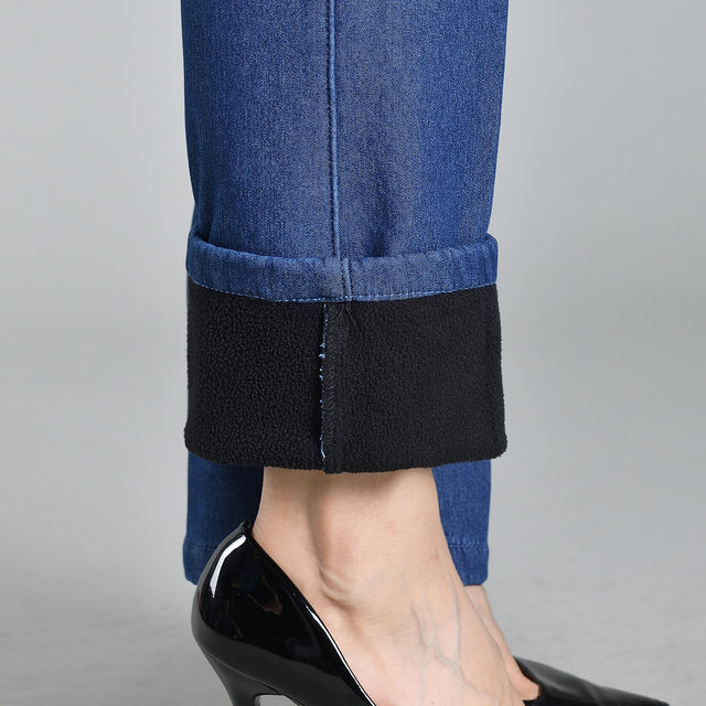 Winter velvet jeans for women, warm pants for middle-aged and elderly people, large size elastic waist pants, granny pants, old lady pants
