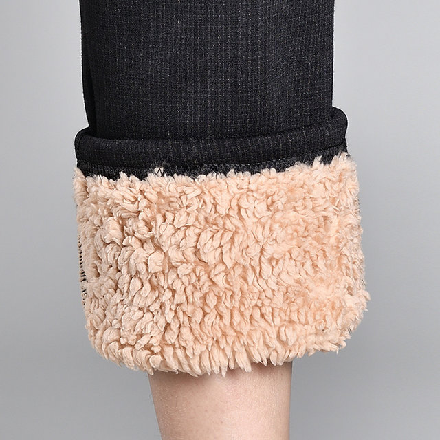 Middle-aged and elderly women's pants plus velvet pants thickened outer wear pants for the elderly women's grandmother pants winter warm mom pants casual pants