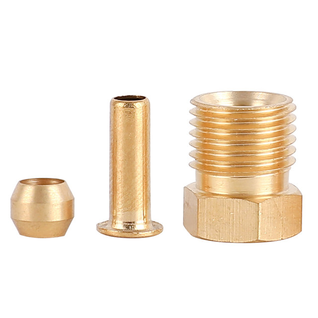 4/6/8mm lubricating oil pipe joint CNC machine tool card sleeve bushing M10*1 double cone meson core three-piece set