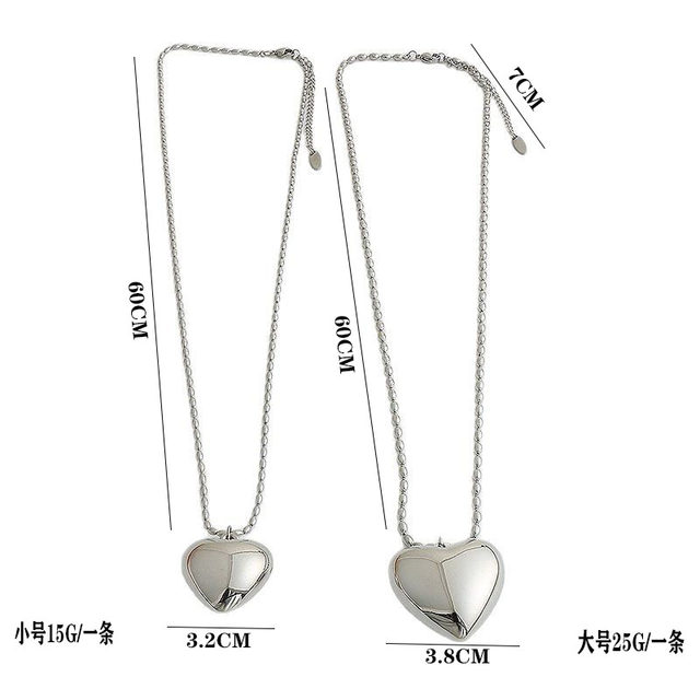 Korean Che Jingyuan same titanium steel non-fading love necklace for women's sunflower silver long peach heart sweater chain
