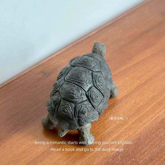 Bored, raise a small turtle that only prolongs life, a handmade ornament gift for turtle raw ornament purple clay tea pet