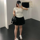 Huizhi huizhi letter embroidered fluffy skirt custom elastic waist slightly fat large size sweet skirt KF9975
